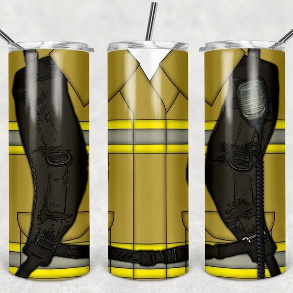 Custom 20oz Stainless Steel Tumbler Fireman Uniform - Picture 1 of 1